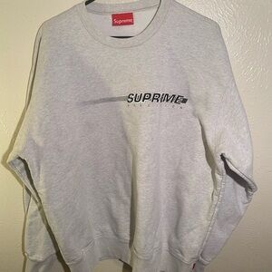 Supreme Light Gray Logo Crewneck with Black Accent